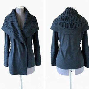 Temperley London Wave Knit Navy Lambswool Cardigan Sweater M – Missing Belt